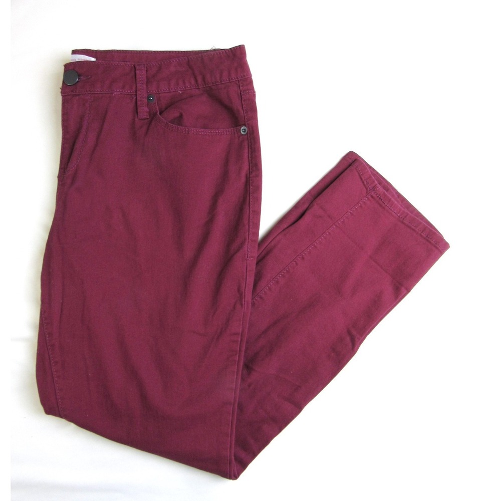 No Boundaries Jeans Straight Burgundy Maroon Red Juniors Size 17 - Picture 2 of 7